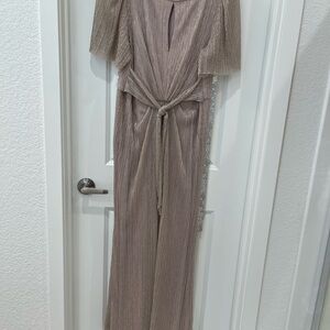 Adrianna Papell Blush Color Dress with Flutter Sleeves